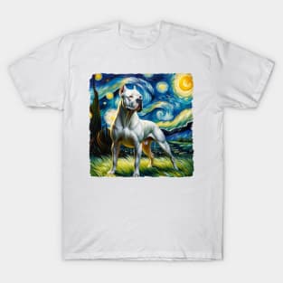 Starry Dogo Argentino Dog Portrait - Pet Portrait T-Shirt